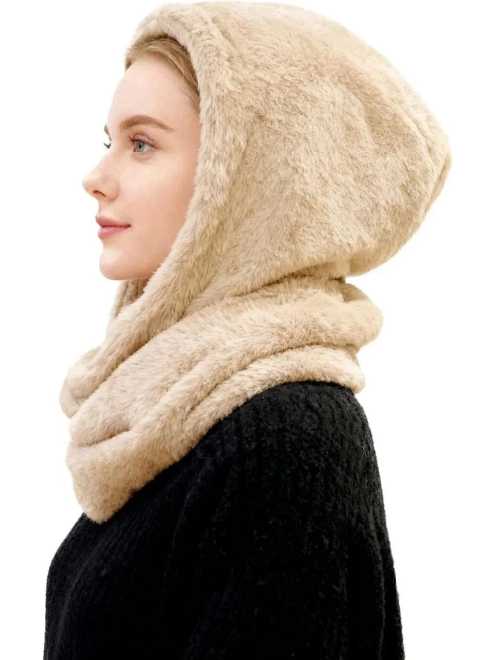Cozy Faux Fur Hooded Infinity Scarf Combo | Winter Head & Neck Wrap for All
